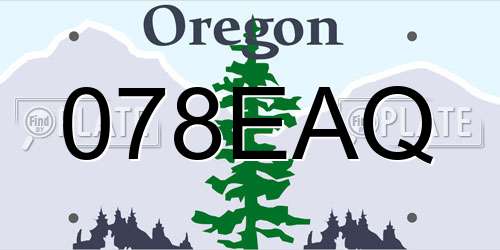 078EAQ Oregon License Plate