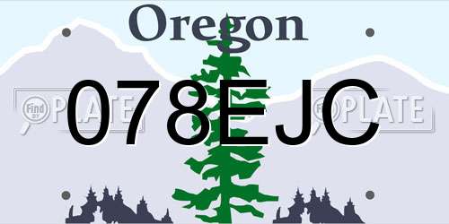 078EJC Oregon License Plate