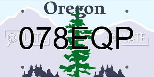 078EQP Oregon License Plate