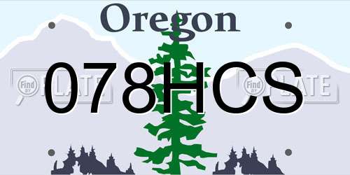 078HCS Oregon License Plate