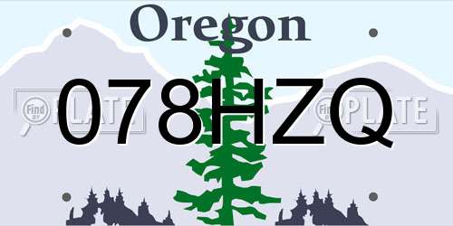 078HZQ Oregon License Plate