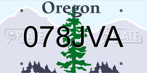 078JVA Oregon License Plate
