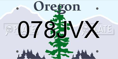 078JVX Oregon License Plate