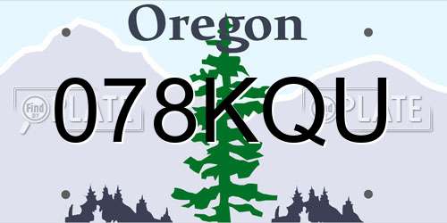 078KQU Oregon License Plate