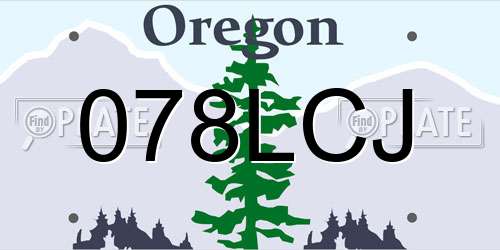 078LCJ Oregon License Plate