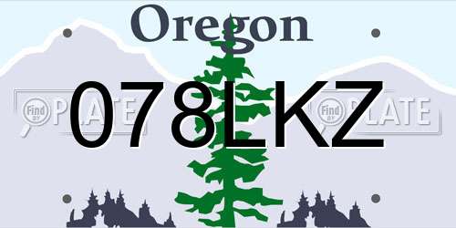 078LKZ Oregon License Plate