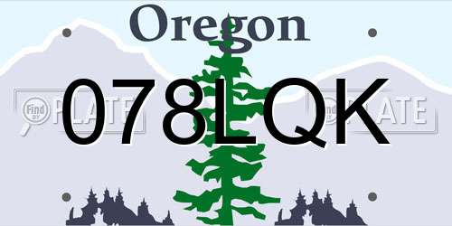 078LQK Oregon License Plate