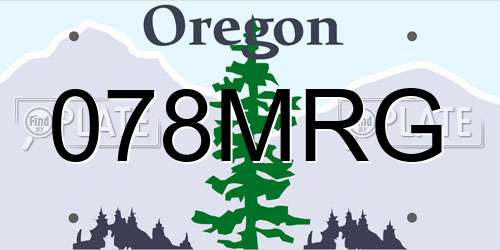 078MRG Oregon License Plate
