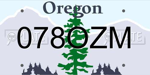 078OZM Oregon License Plate