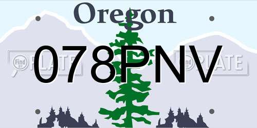 078PNV Oregon License Plate