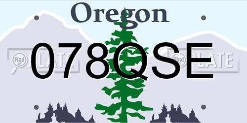 078QSE Oregon License Plate