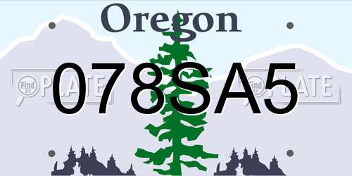 078SA5 Oregon License Plate