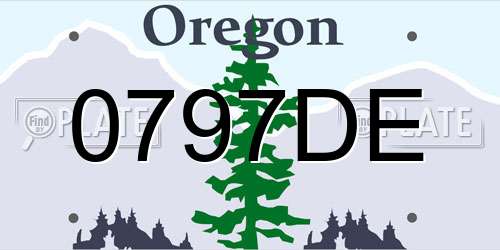 0797DE Oregon License Plate