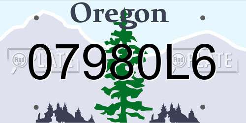 07980L6 Oregon License Plate