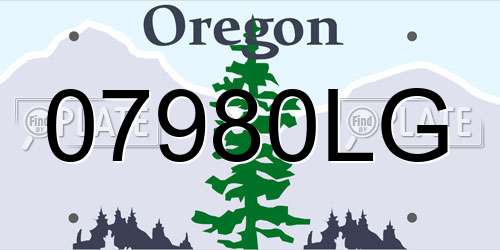 07980LG Oregon License Plate