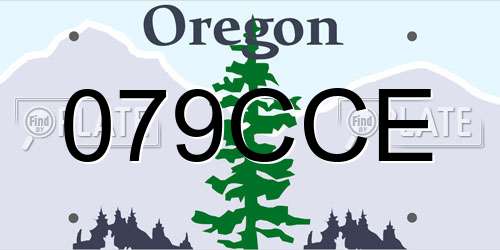 079CCE Oregon License Plate