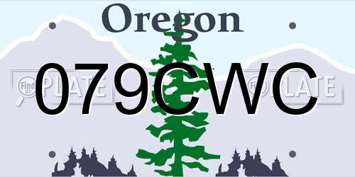 079CWC Oregon License Plate