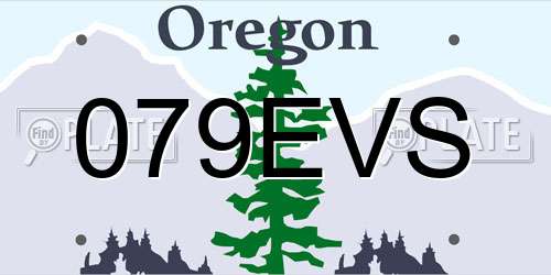 079EVS Oregon License Plate