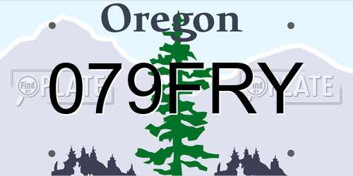 079FRY Oregon License Plate