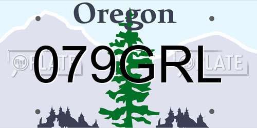 079GRL Oregon License Plate