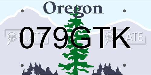 079GTK Oregon License Plate