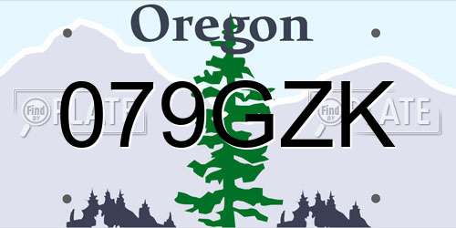 079GZK Oregon License Plate