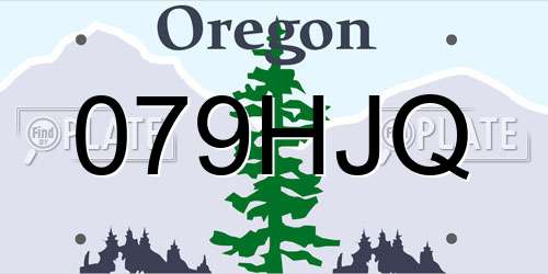 079HJQ Oregon License Plate