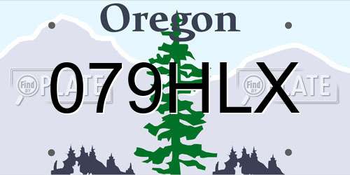 079HLX Oregon License Plate