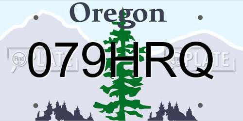 079HRQ Oregon License Plate