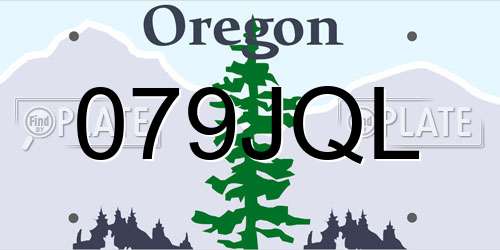 079JQL Oregon License Plate