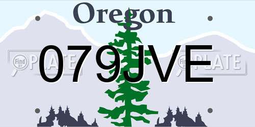 079JVE Oregon License Plate