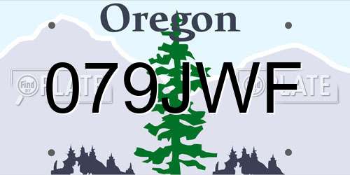 079JWF Oregon License Plate