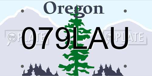 079LAU Oregon License Plate