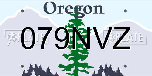 079NVZ Oregon License Plate