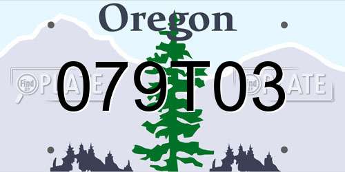 079T03 Oregon License Plate