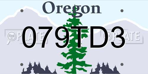 079TD3 Oregon License Plate