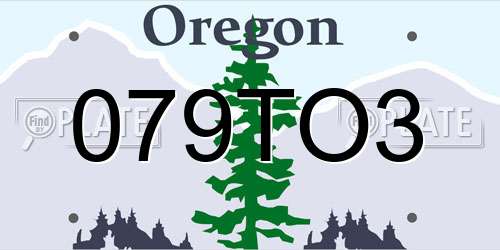 079TO3 Oregon License Plate