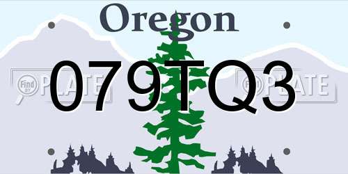 079TQ3 Oregon License Plate