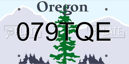 079TQE Oregon License Plate