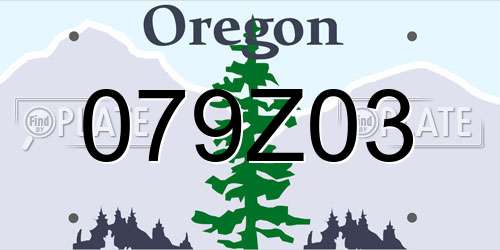 079Z03 Oregon License Plate