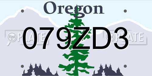079ZD3 Oregon License Plate