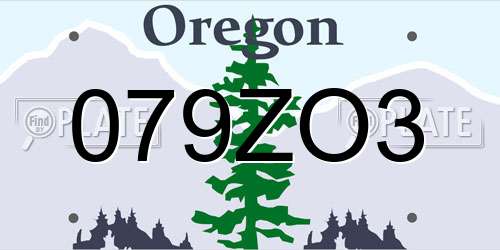 079ZO3 Oregon License Plate