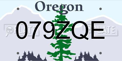 079ZQE Oregon License Plate