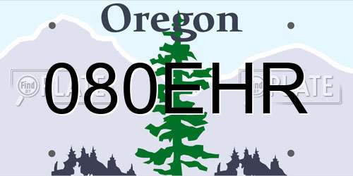 080EHR Oregon License Plate