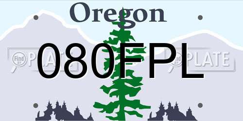 080FPL Oregon License Plate