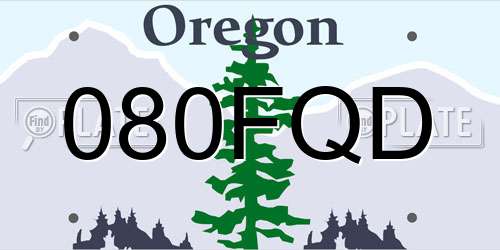 080FQD Oregon License Plate