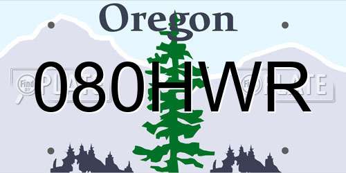 080HWR Oregon License Plate