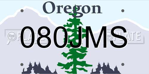 080JMS Oregon License Plate