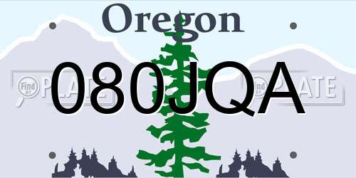 080JQA Oregon License Plate