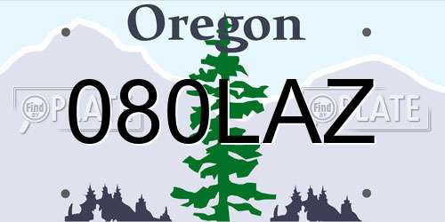 080LAZ Oregon License Plate